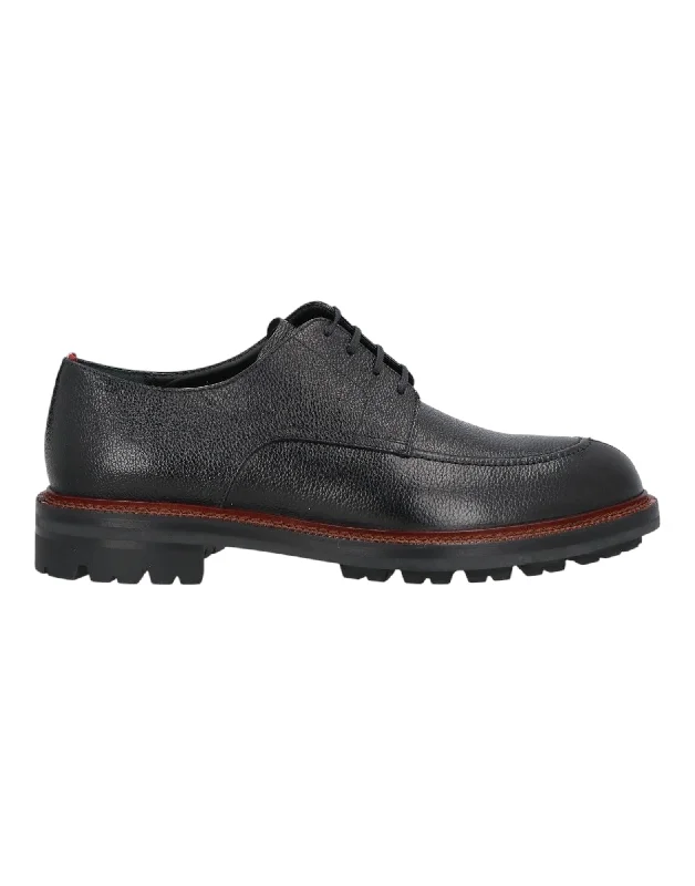 Bally Kristoff 6239771 Men's Black Embossed Leather Derby Shoes