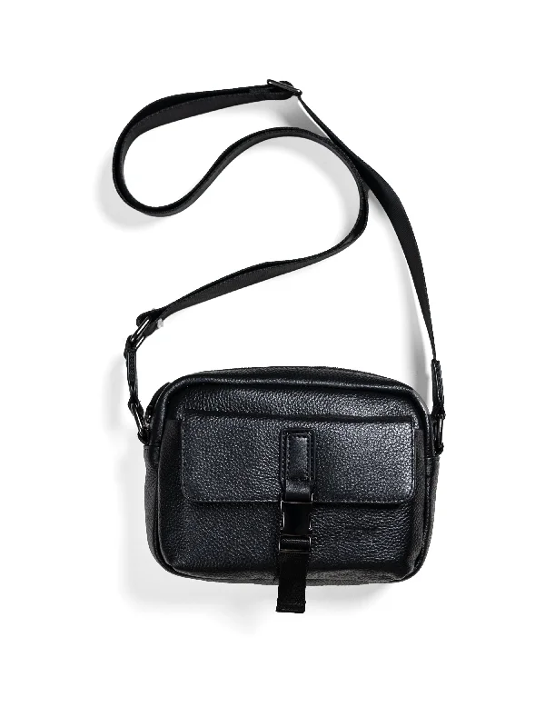 Livorno Crossbody Bag - Black Pebble Grain Leather