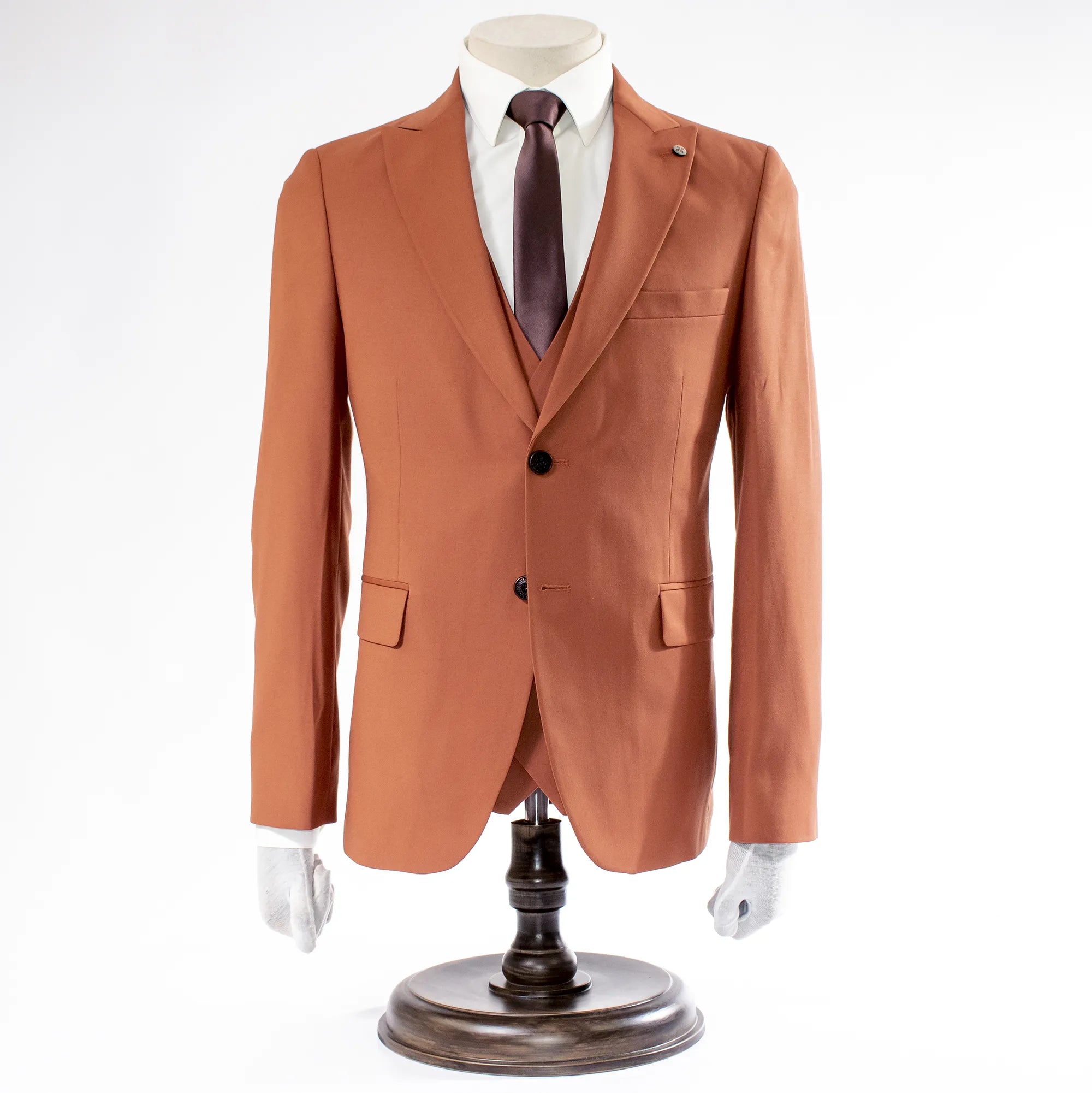 Rust 3-Piece Tailored-Fit Suit