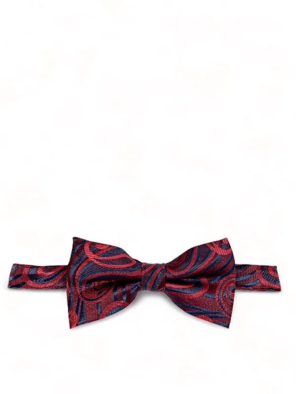 Wine Red Wild Paisley Design Bow Tie