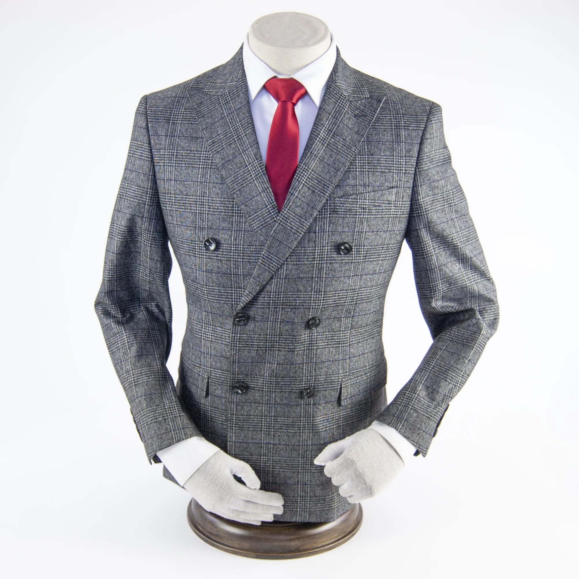 Gray Double-Breasted 2-Piece Slim-Fit Suit