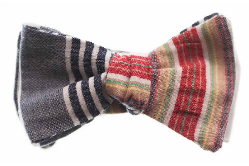 Multi Stripe Seersucker Bow Tie