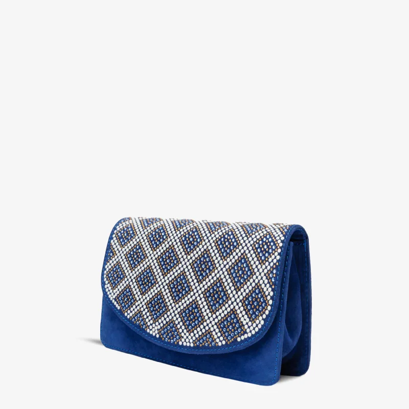 The Nampula Sax Blue Glitter Leather Handbag