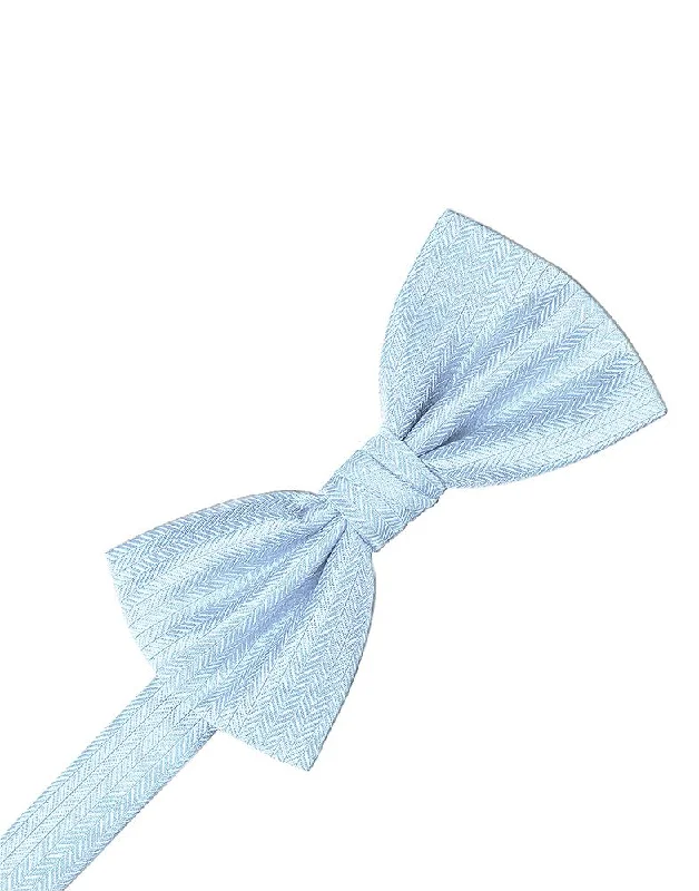 Powder Blue Herringbone Bow Tie