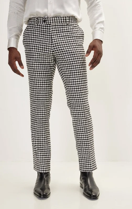 Houndstooth Dress Pants - Black White