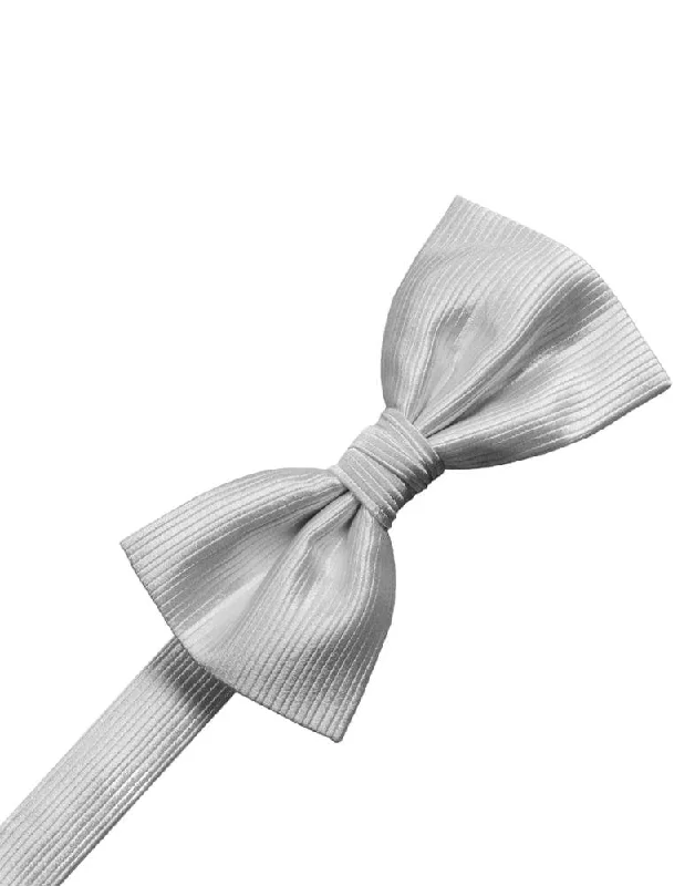 Silver Faille Silk Bow Tie