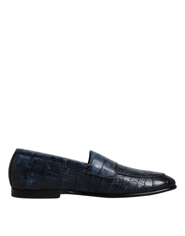 Dolce & Gabbana  Exotic Leather Moccasin Slip On Men's Shoes