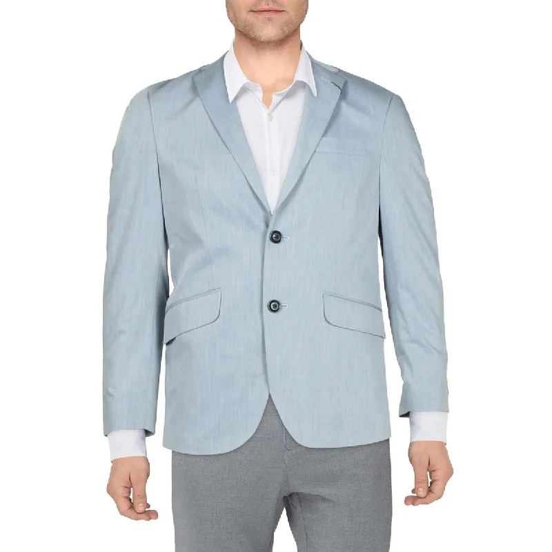 Kenneth Cole Reaction Mens Woven Long Sleeves Two-Button Blazer