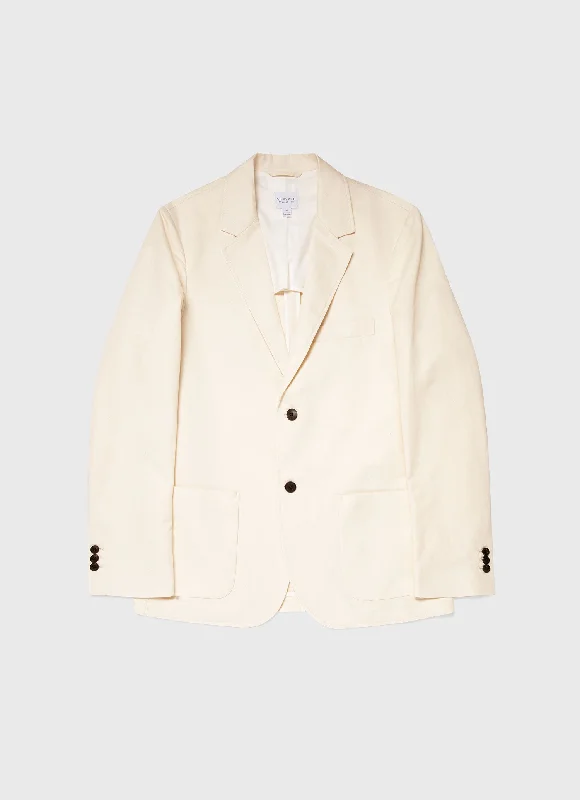 Men's Cotton Linen Unstructured Blazer in Undyed