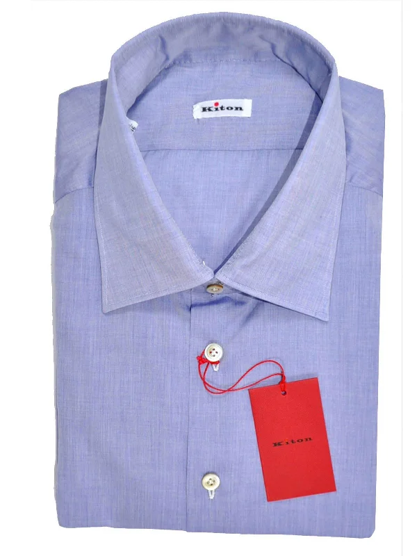 Kiton Shirt Blue Lavender 38 - 15 SALE